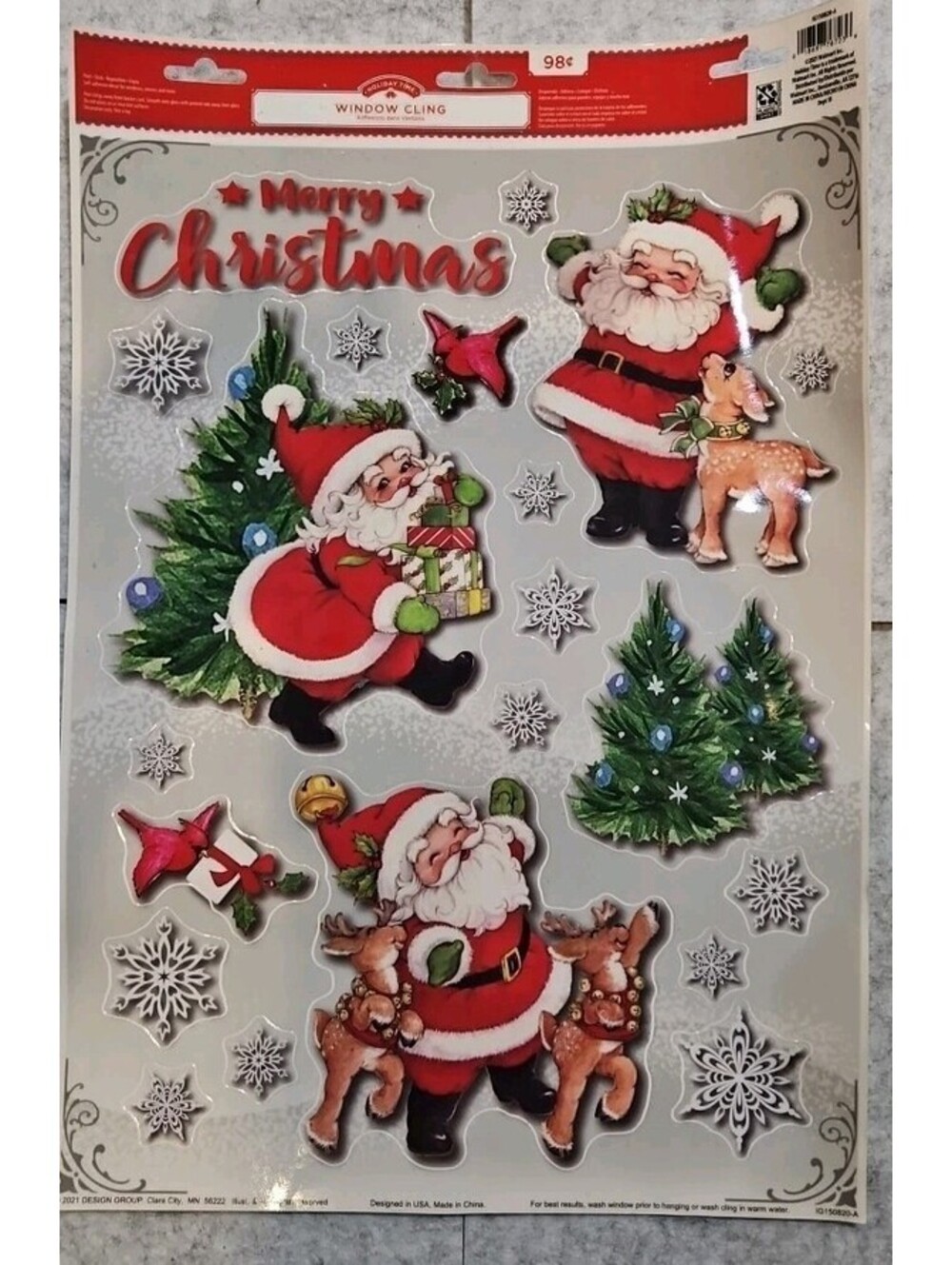 Vintage Christmas House 19 ct Glitter Clings Gingerbread